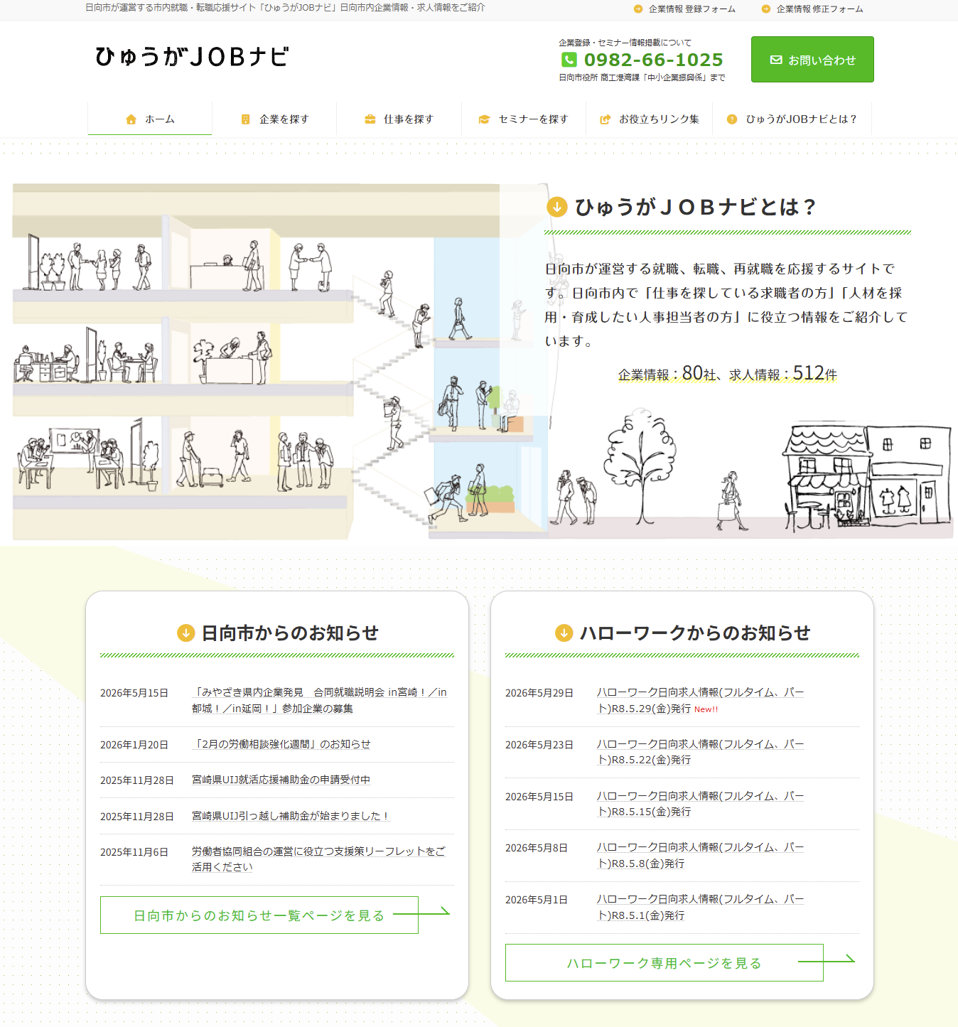 求職者と日向市の企業をつなぐ「ひゅうがJOBナビ」
